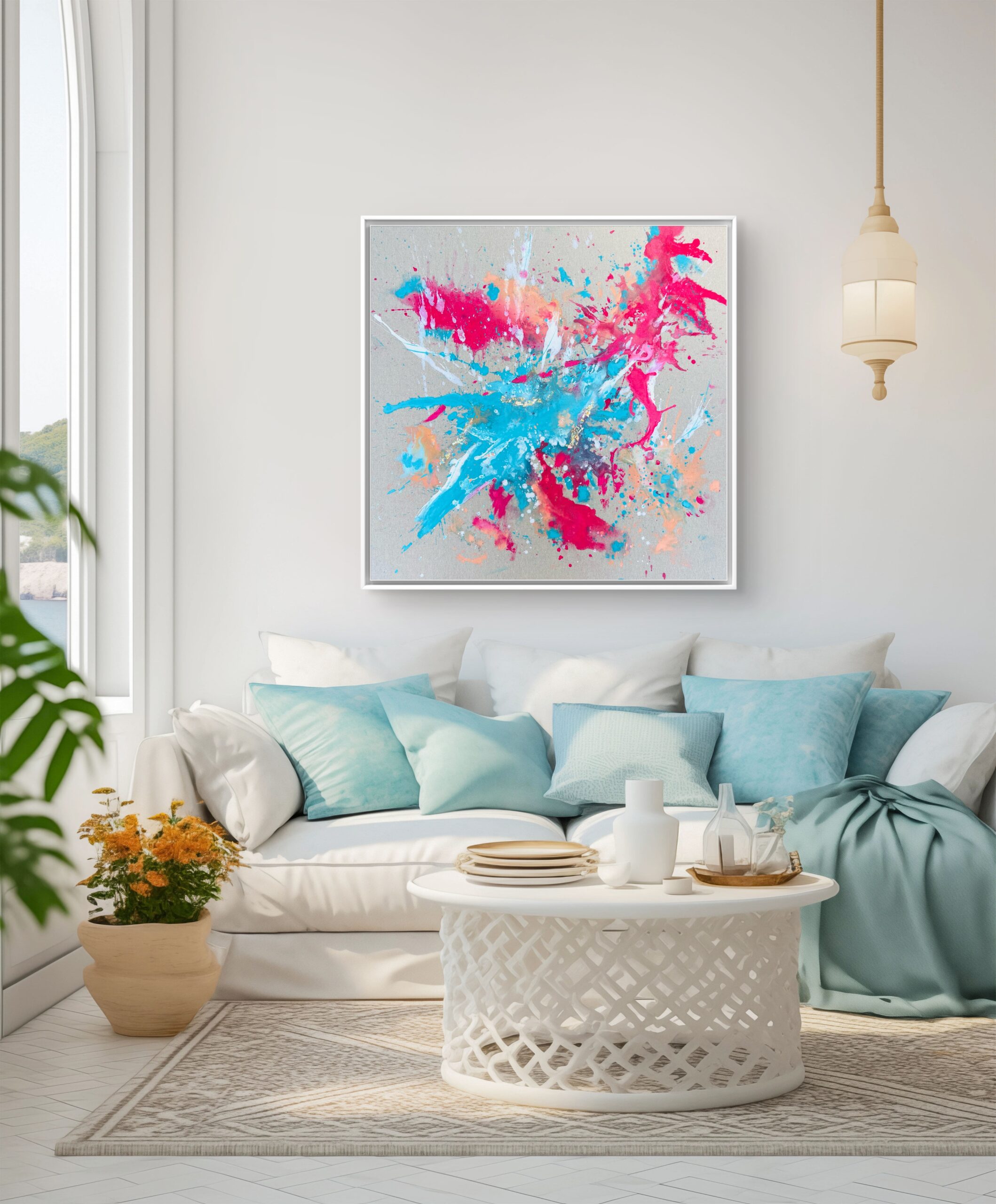FARBENFLUG I 90 x 90 cm – Bild 3
