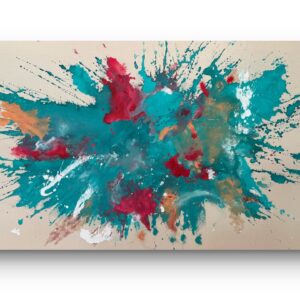 modernes Acrylbild abstrakte Kunst auf Leinwand Silent Splash von Anna Noy 70x130 cm